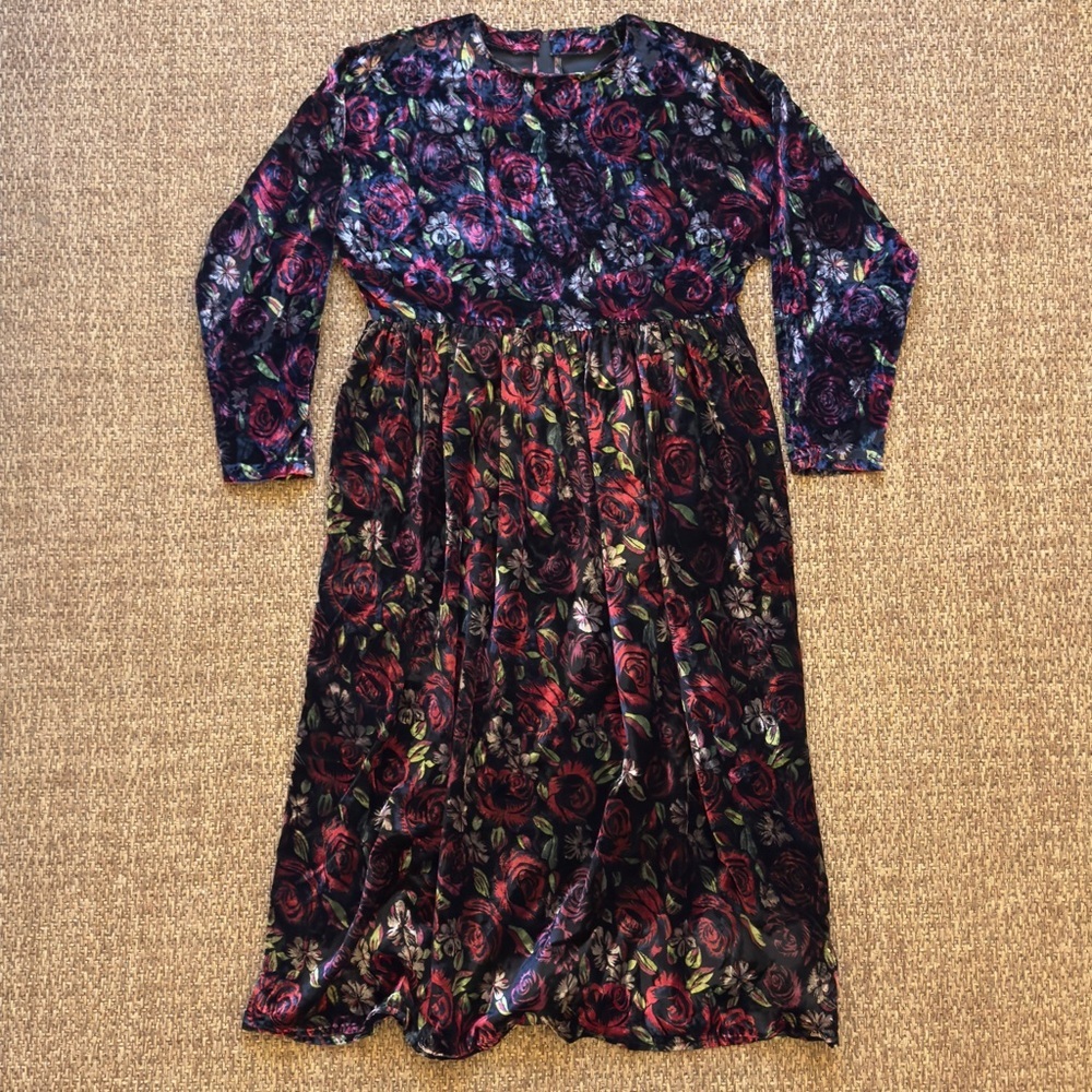 Floral Velvet Maxi Dress